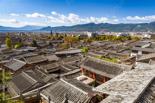 Lijiang ancient city cityscape, Yunnan, China