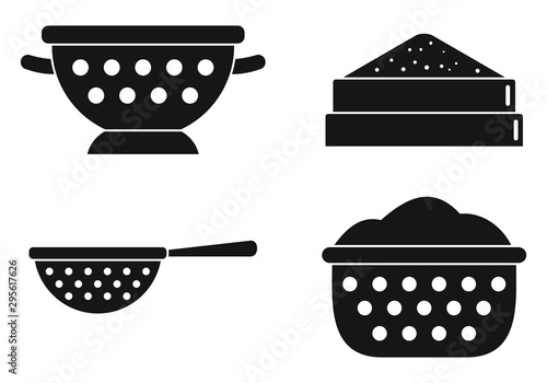 Sieve icons set. Simple set of sieve vector icons for web design on white background photo