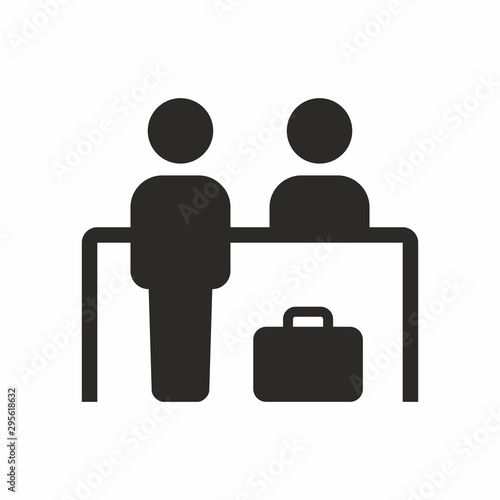 Hotel reception icon. Vector icon isolated on white background.