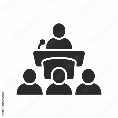Speech icon. Vector icon isolated on white background.