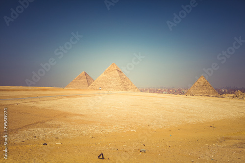 The great Pyramids of Gizeh Egypt shot in the summer of 2019