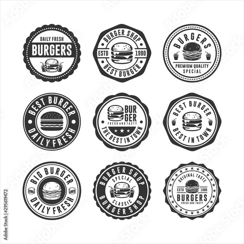 Badge Burger stamps design set