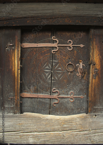 Entrance door of a Norwegian medieval rural house