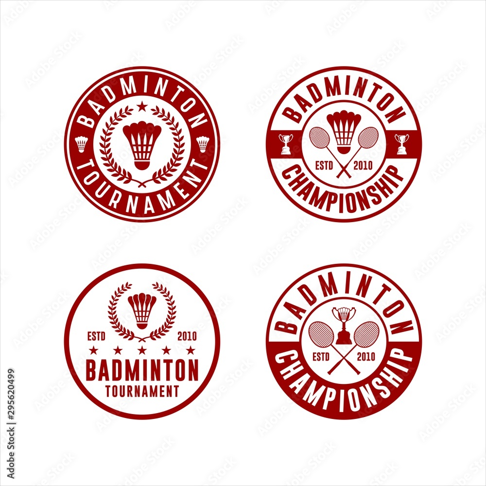 Obraz premium Badminton Tournament Logo Vector Set