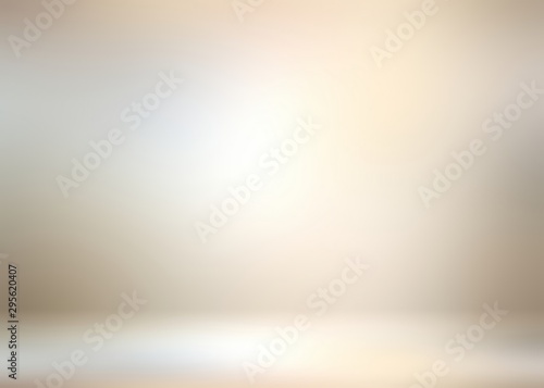 3d room beige subtle background. Pastel matte wall and floor template. Light simple blurred illustration.