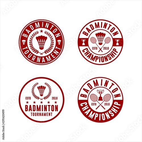 Badminton Tournament Logo Vector Set