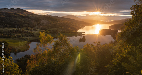 sunset over lake, Scotland