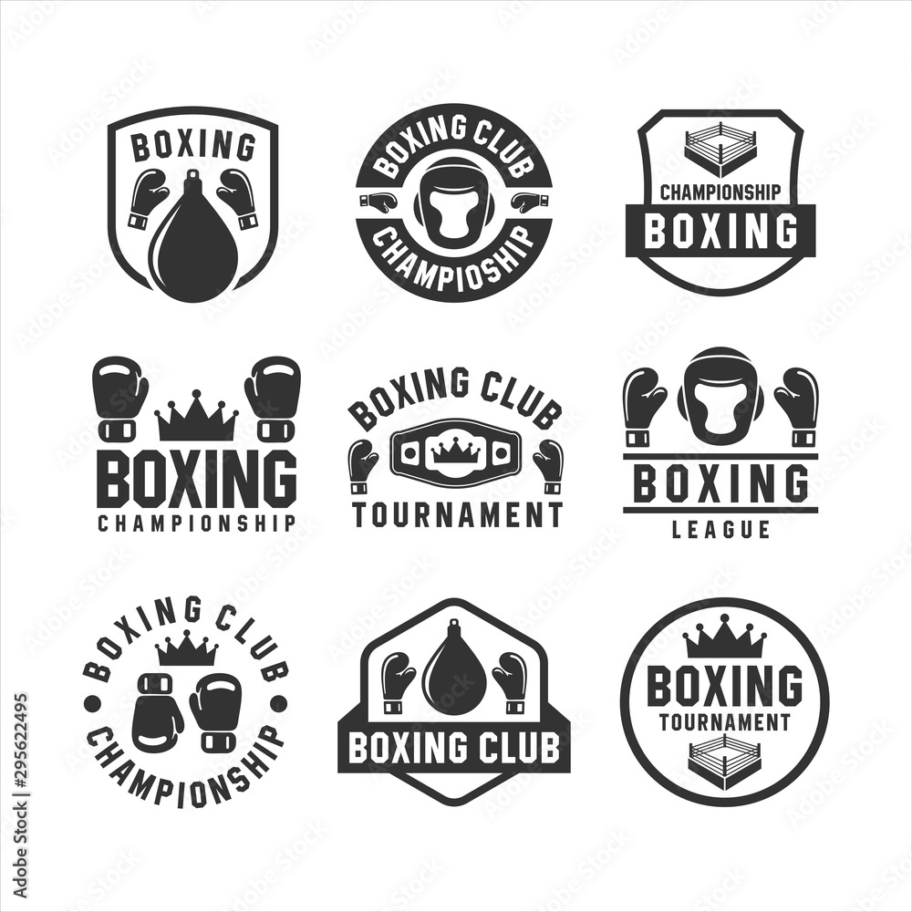 Boxing Club Tournament Logos Collections