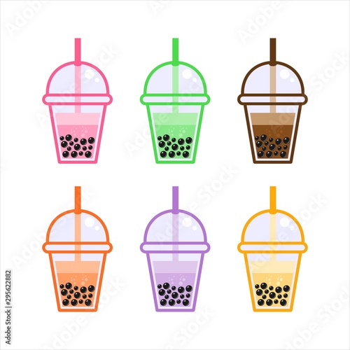 Bubble Tea cup fruits collections
