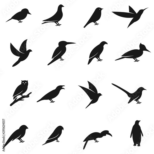 Birds icon set on white background, sign design © Graficriver