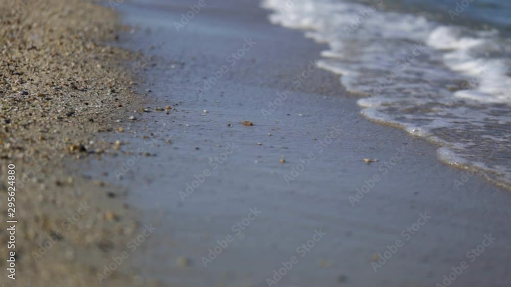 Closeup view low angle shoot of beautiful empty sea shore and splashing water. Natural abstract background. Real time full hd video footage. Closeup view low angle shoot of beautiful empty sea shore and splashing water. Natural abstract background. Real time full hd video footage.