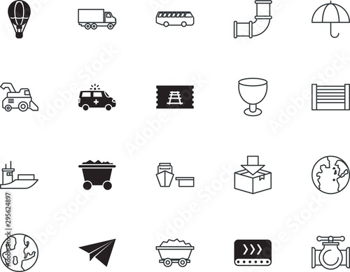 transport vector icon set such as: equipment, creative, farm, side, courier, traffic, process, post, healthy, illustrations, combine, taxi, automated, mobile, land, locomotive, passenger, facility