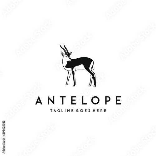 Antelope logo design template. Awesome antelope silhoutte logo. A antelope logotype.