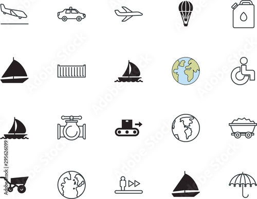 transport vector icon set such as: sticker, house, fragile, tech, water, hot, automated, conservation, clip, disabled, escalators, cop, person, one, autonomous, patient, machinery, truck, shape