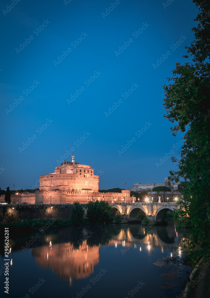 Castel Sant Angelo or Mausoleum of Hadrian in Rome Italy, built in ancient Rome, it is now the famous tourist attraction of Italy. Castel Sant Angelo was once the tallest building of Rome