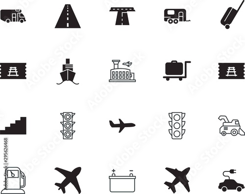 transport vector icon set such as: construction, filling, plus, environment, farm, summer, ecology, boat, public, camp, modern, gasoline, sea, cell, people, nautical, hybrid, manufacturing, check