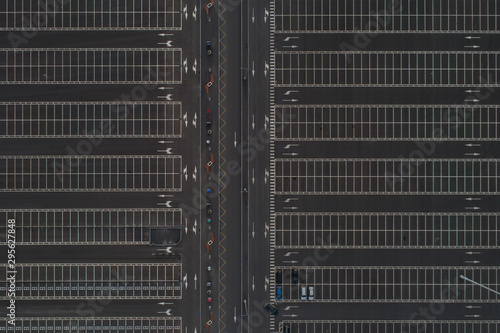 Empty parking lots, aerial view