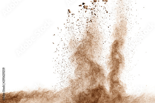 Obraz na plátně Brown dust explosion cloud