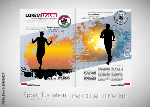 Sport printing magazine, brochure layout easy to editable
