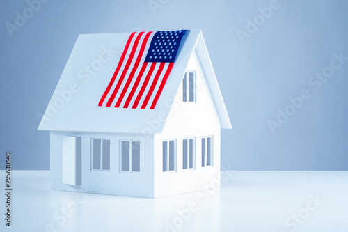 Miniature cottage with US f...