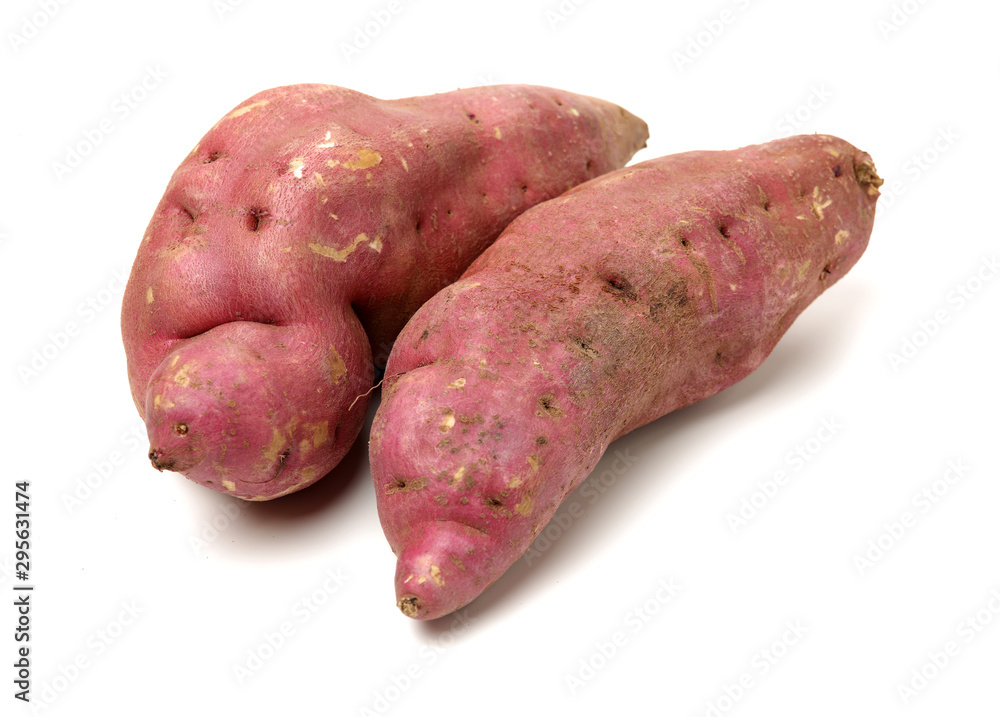 sweet potatoes on the white background sweet potatoes on the white background