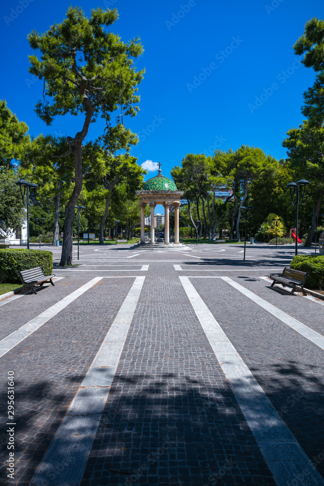 The public gardens of Giuseppe Garibaldi in Lecce, Italy