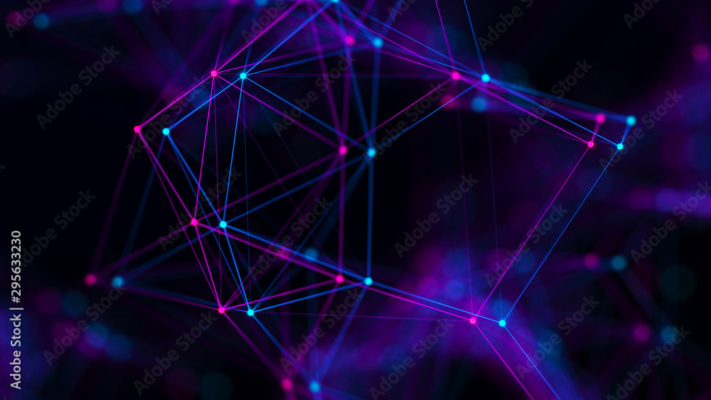 Abstract digital connection dots. Technology background. Network connection structure. Plexus effect. 3d Abstract digital connection dots. Technology background. Network connection structure. Plexus effect. 3d
