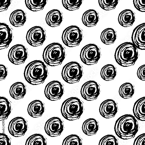 Modern seamless pattern. Hand drown for wrapping paper. Design element. Modern simple abstract template. Vector illustration art. Dots drawing. Abstract black design template on white background.