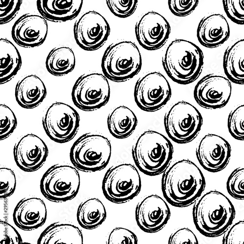 Modern seamless pattern. Hand drown for wrapping paper. Design element. Modern simple abstract template. Vector illustration art. Dots drawing. Abstract black design template on white background.