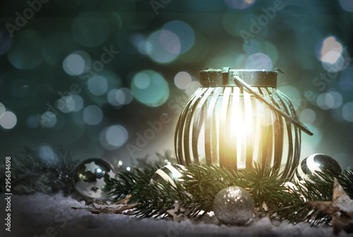 Christmas background with ornament and light atmosphere