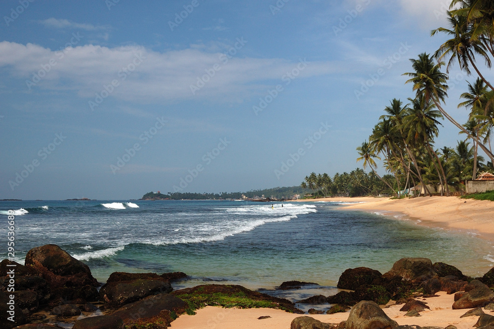 The ocean shores on the way from Dalawella to Unawatuna, Sri Lanka