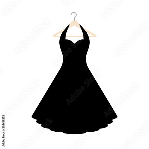 Foto Vector illustration of an isolated vintage style halterneck dress on a coat hanger