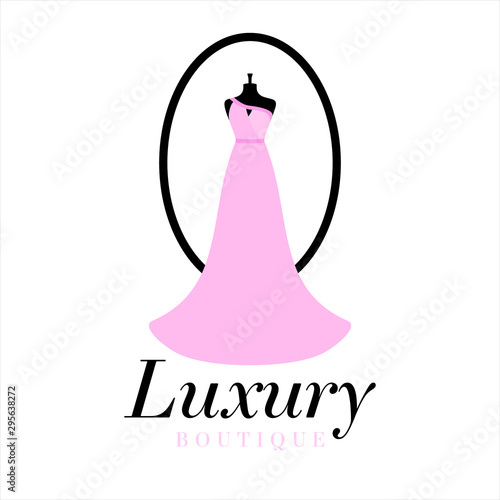 Vector illustration of a luxury fashion boutique concept.