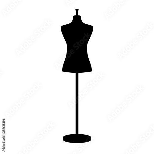 Vector illustration of an isolated dressmakers tailors mannequin.
