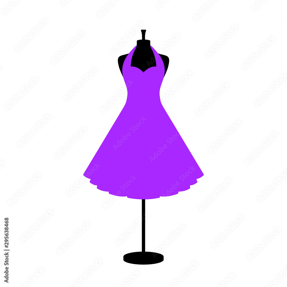 Vector illustration of an isolated halterneck dress on a mannequin. Vector illustration of an isolated halterneck dress on a mannequin.