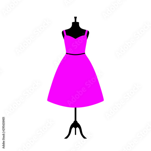 Vector illustration of an isolated plus size dress on a mannequin.