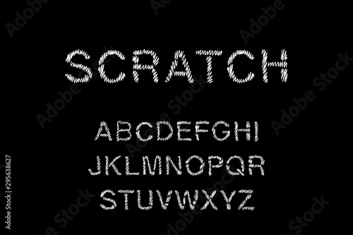 Scratch hand drawn vector illustration in cartoon style pencil effect engraving