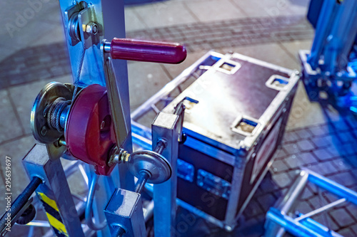 Moving concert equipment. S...
