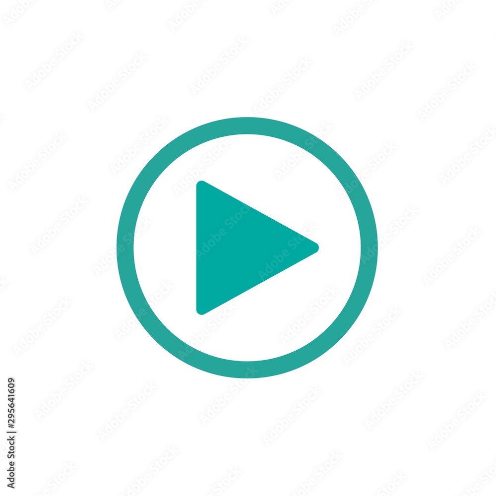 Play icon in blue circle. Film or Media icon flat. button. Play icon in blue circle. Film or Media icon flat. button.