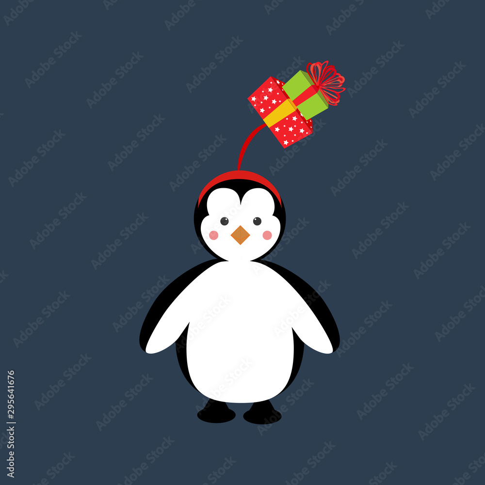 Penguin in christmas costume illustration Penguin in christmas costume illustration