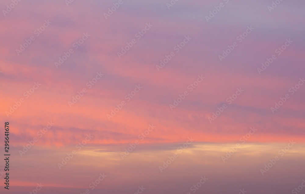 Soft pink sky at the early morning time