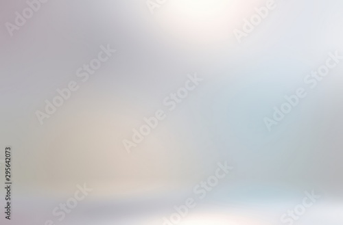 Shiny light silver wall 3d background. Brilliance pastel iridescent studio template. Pearl flare abstract illustration.