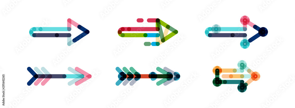 Set of linear design arrows Set of linear design arrows