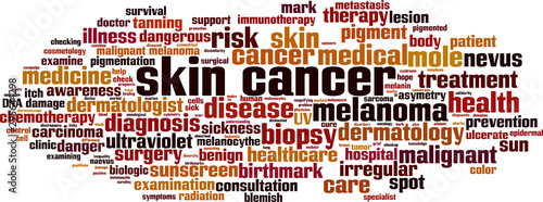 Skin cancer word cloud photo