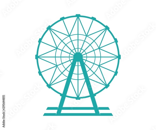 Ferris wheel Vector Icon. Ferris wheel icon in cartoon style isolated on white background