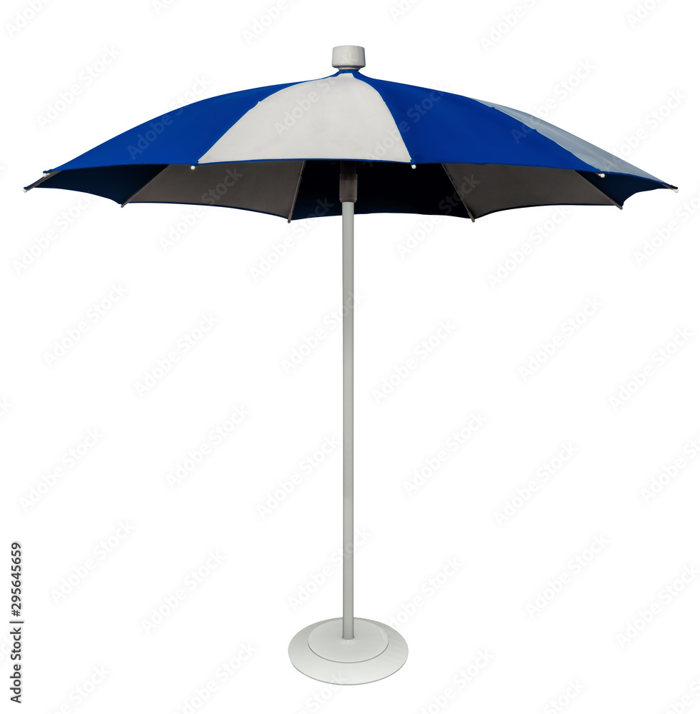 Striped white-blue umbrella