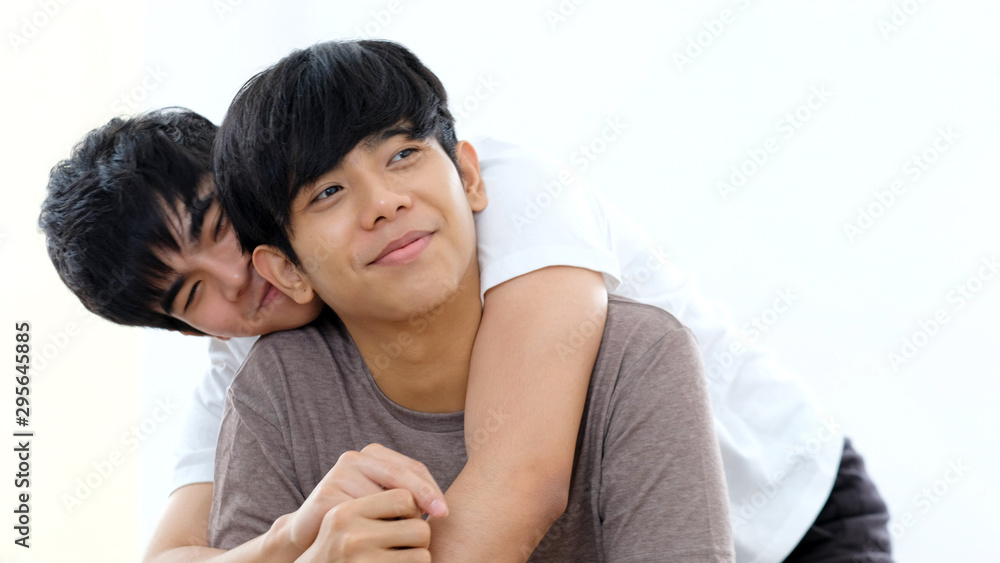 Close Up Of Young Asian Gay Man Couple In Happy Moment Happy Asia