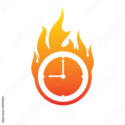 Fire Time Logo . the time is now vector illustration