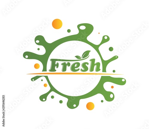 Fresh Logo. of green leaf ecology. vector collection of bright and shine stickers. nature element icon. food design. logo for restaurant  cafe menu  farm and shop