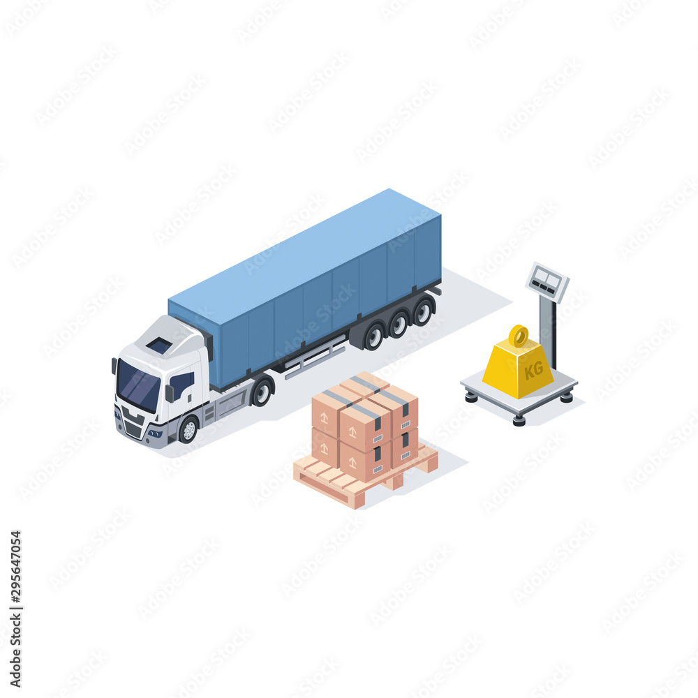 Cargo weight, truck. Cargo weight, truck. Vector 3d isometric, color web icon, new flat style. Creative illustration design, idea for infographics. Cargo weight, truck. Cargo weight, truck. Vector 3d isometric, color web icon, new flat style. Creative illustration design, idea for infographics.